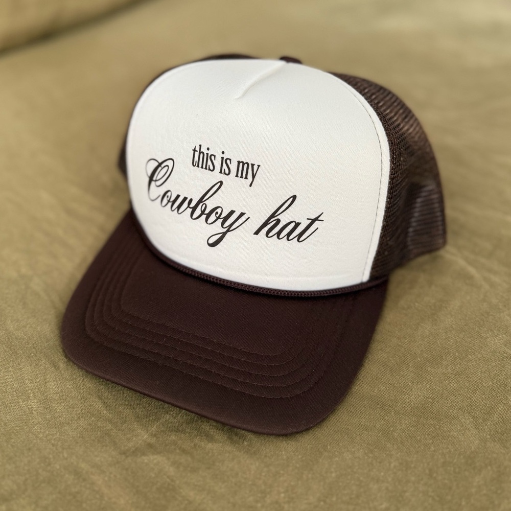 Brown and White Cowboy Hat
